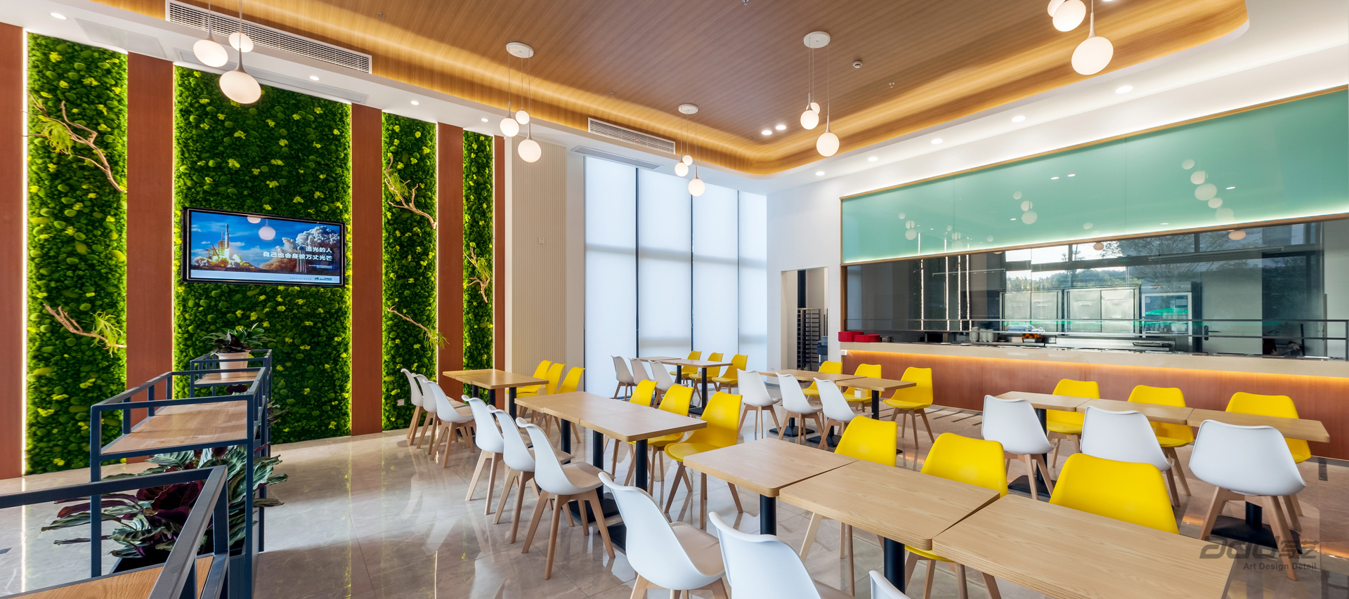 先聲藥業辦公樓設計裝修 餐廳角度2-pc